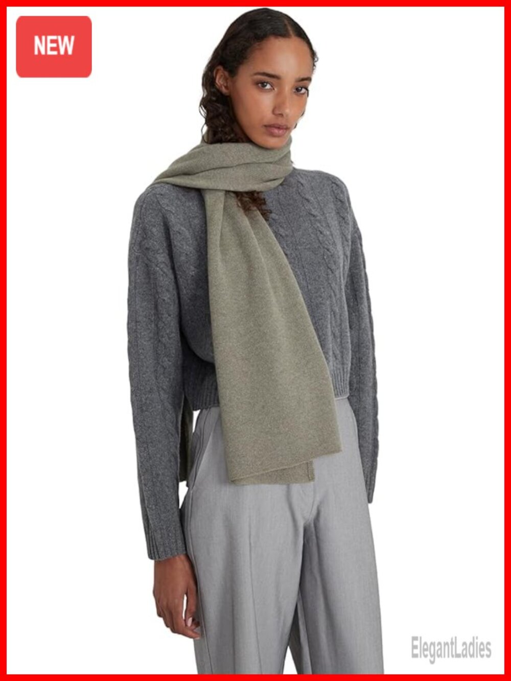 100% Pure Cashmere Knitted Scarf for Women Warm Lightweight Winter Gift